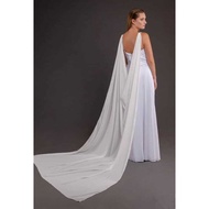 Chiffon Cape Wedding Cloak Bridal Shoulder Veil 250cm Long in White , Black