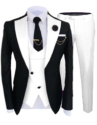 Formal Suits for Men Wedding Slim Fit 3 Piece Dress Business Elegant Party Jacket Vest & Pants JXZ00
