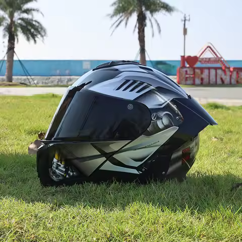 FF-B09-Men Women All Season Flip Up Modular Helmet Dual Visor ABS Shell DOT Standard Breathable Moto