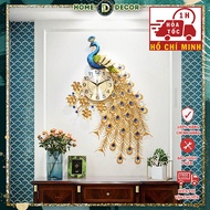 Đồng Hồ Treo Tường Con Chim Công Tài Lộc Chính Hãng D1 Home Kim Trôi Trang Trí Tường Decor -CL68