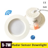 Radar Motion Sensor LED Downlight 5W 7W Ceiling Lamp 110/220V Led Bulb