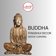 Leolle Buddha Display Statue Dhyana Mudra Sitting Meditation Position Wood Carving – Handmade Bali G