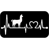 Llama Heartbeat Lifeline Decal Sticker for Car Window 8.0 Inch BG 415