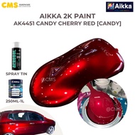 AIKKA Candy AK4451 Cherry Red Car Paint Spray Motor Kereta Cat 2k Automotif 250ml-1L Aerosol Spray D