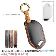 3 4 5 6 7 8 9 Bottons New Smart Remote Leather Key Case Cover for 2024 Kia Carnival EV9 Picanto GT L
