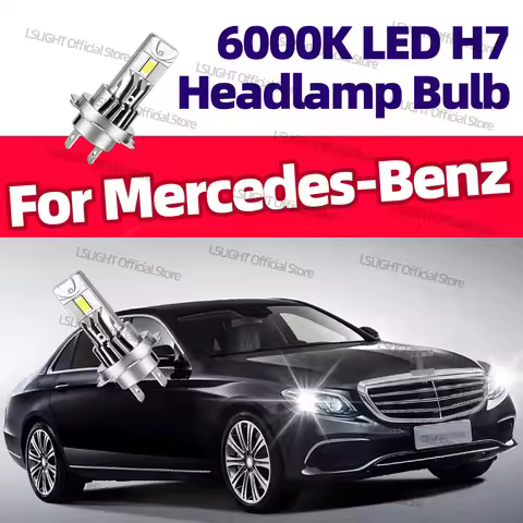 2x LED H7 Headlight 12V For Mercedes-Benz A B C CL CLA CLK E GL GLC M R S SLK-Class W203 W204 A208 A