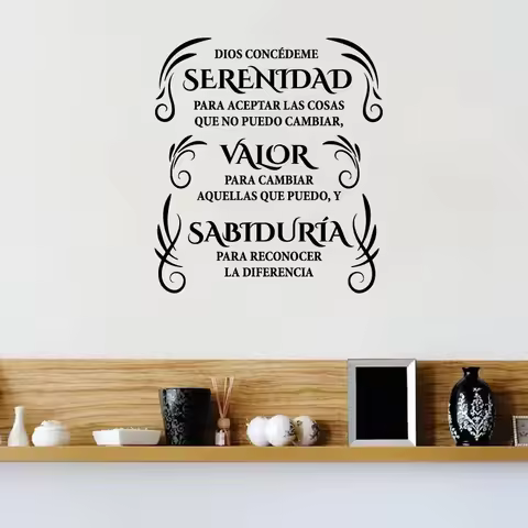 Oración de la Serenidad Spanish Wall Decal For Living Room Bedroom Decoration Serenity Prayer Vinyl 