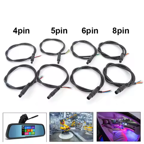 DIY 4/5/6 pin core Jack Car DVR Camera Extension Cable HD Monitor Vehicle Rear View/Back Up Camera W