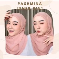 Pashmina Inner 2in1 Ceruty Baby Doll / Hijab Pashmina Plus Inner Instan /.Pashmina Inner Dinda Hauw 