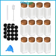 Glass Spice Jars with Bamboo Lids Spice Jar Set 1 Set Transparent Spice Jars with Labels – Easy-to-u