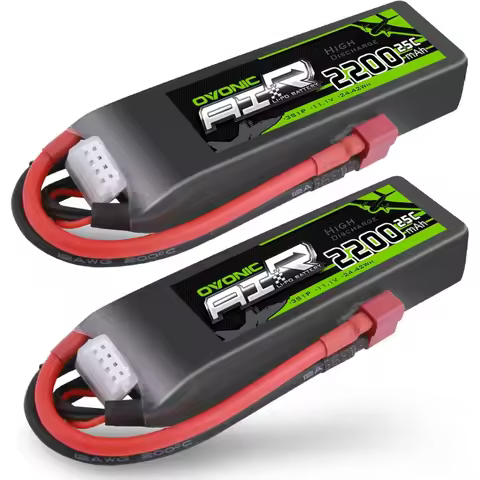 OVONIC 3S Lipo Battery 25C 2200mAh 11.1V with Dean-Style T Connector for RC Airplane Helicopter Quad