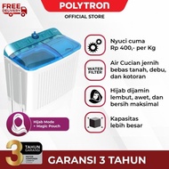 New Polytron Mesin Cuci 2 Tabung Primadona Samba 9,5 Kg Pwm 9572