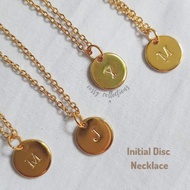 Initial disc necklace