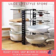 Minimalist Design IKEA Adjustable Pots & Pans Rack Organizer 5 / 8 Tiers For Kitchen Counter Cabinet