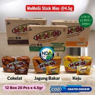(1 BOX / 12 BOX / 240 pcs) MoMoGi Stick MINi Chocolate Cheese Grilled Corn 12 x 20 x 4.5gr per BOX R