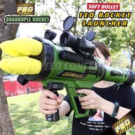 FEO Bazooka Rocket Launcher Quadruple Soft Bullet Gun 4 Barrel Rocket Toy Gun For Kid Pubg Pistol Ma