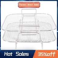 2-Layers Air Fryer Grilling Rack Air Fryer Rack Stackable Grid Grilling Rack for 4.2-5.8QT Air Fryer