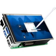 Skrin Sentuh CUQI 3.5 Inci untuk Raspberry Pi 5, Monitor Mini 480 x 320 Pixel 60 FPS dengan Stylus d