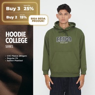 Erigo Hoodie College Zenzo Olive - Hoodie Jumper Fleece Unisex Sweater Men Sweatshirt Men