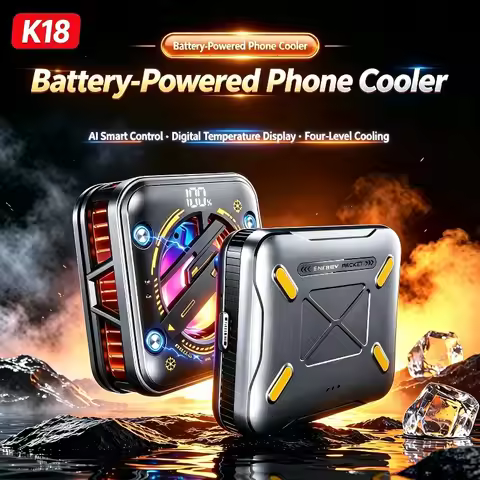 K18 Magnetic & Clip Semiconductor Phone Cooler with Rechargeable Battery - 2500mAh Cooling Radiator 