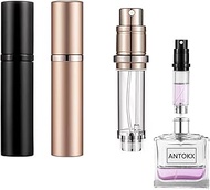 Travel Perfume Bottle Refillable Atomiser - 2-Pack 5 ml Perfume Bottle, Pocket Perfume Dispenser, Fr