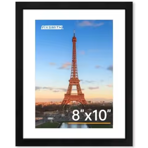 8x10 Picture Frame 1 Pack, Photo Frame with HD Plexiglass, Display Pictures 5x7 with Mat or 8x10 Wit