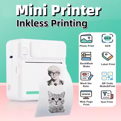 C19 Portable Thermal Printer Mini 57MM Pocket Photo Note Printer Thermal Label Printer Bluetooth Ink