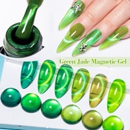 MEET ACROSS 7ml Green Jade Magnetic Gel Nail Polish Jelly Cat Eye Nail Gel