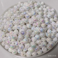 DIY Colorful Mermaid Ji Straight Hole Beads Round Jewelry Accessories Pendant Earrings Mobile Phone 