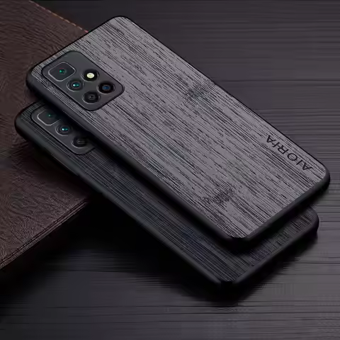 Case for Xiaomi Redmi 10 fit 2022 funda bamboo wood pattern Leather phone cover Luxury coque for xia