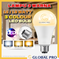 12W E27 LED Bulb 3 Colour Lampu 3 Colour Mentol LED 3C Lampu Rumah Jimat Elektrik Terang Bright Ligh