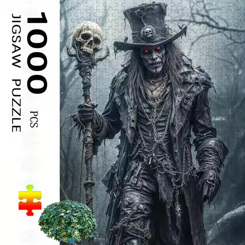 [1000pcs Voodoo Priest Puzzle] 1000pcs Voodoo Priest Puzzle - Dark Fantasy Gothic, Vibrant Mixed Col