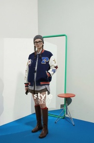 LUCKY針織棒球外套