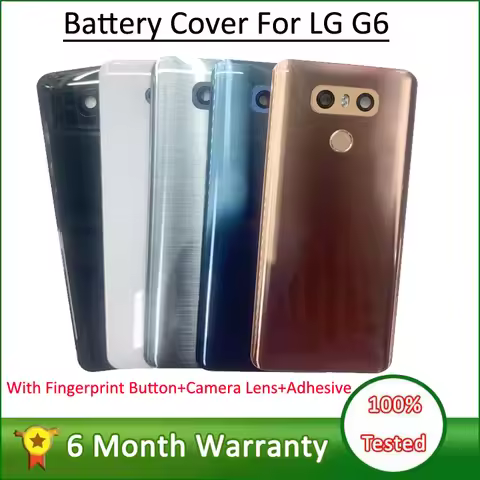 Battery Cover Rear Door Housing For LG G6 LS993 US997 VS998 Back Cover Case with Fingerprint Button+