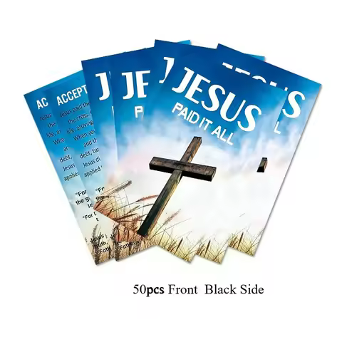 Spanish Jesus Paid It All Gospel Tracts Wear Resist Plan of Salvation Prayer Cards Non-Fade for Men 
