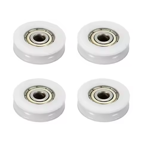 4pcs U5*24*7mm Groove Nylon Round Pulley Ball Bearing Wheel Roller for Door Windows Shower Pulleys D