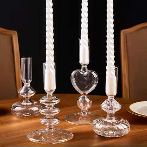1PC, European-style crystal candlestick, home decoration, suitable for table decoration in homes, ho
