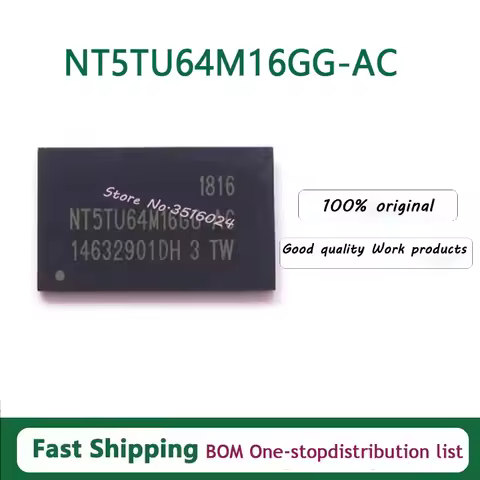 10PCS/lot NT5TU64M16 NT5TU64M16GG-AC 128M DDR2 K4T1G164QG-BCE7 MT41K128M16JT-125:K D9PTK DDR3