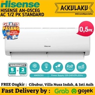 HISENSE AN05CEG AN-05CEG AC SPLIT 1/2 PK STANDARD R32 FREE PASANG -