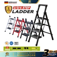 JR Ladder 3-step 4-Step Ladder Folding Home Ladder Iron Black And White 2-Step