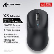 ATTACK SHARK | ATTACK SHARK X3 Lightweight Mouse Wireless Bluetooth Tri-Mode ConnectionPAW3395Macro 