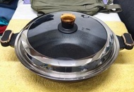 大理石紋 易潔鑊 (100% new) 36cm 直徑