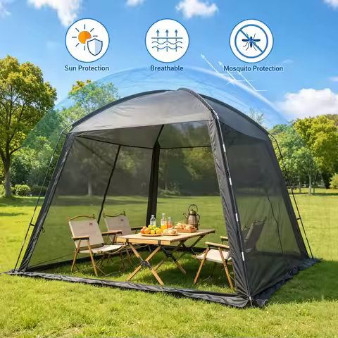 10x10 Screen Tent,6-8 Person Camping Screen House with Mosquito Net,Gazebo Tent,Outdoor Shelter for 