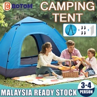 BOTOM 3-4 Person Outdoor Camping Tent Quick Automatic Opening Ultralight Tent Outdoor Tent 3-4 Perso