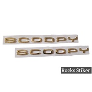 Emblem Motor Scoopy Baru warna GOLD EMAS / Emblem 3D Timbul Motor Honda Scoopy new baru / Emblem samping Honda Scoopy 2021 / Emblem body samping Scoopy new baru satu set sepasang kanan dan kiri Motorcycle