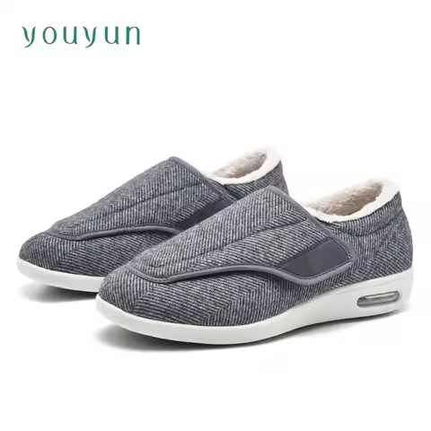 Warm walking elderly shoes anti slip thumb outing foot swelling dad's shoes adjustable comfortable s