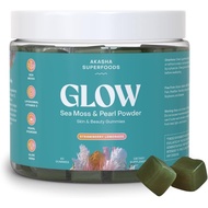 AkashaSuperfoodsSeaMossGlowGummis, Hair, Nail Vitamin Contains Seaweed, Pearl Powder, Vitamin E, Alo