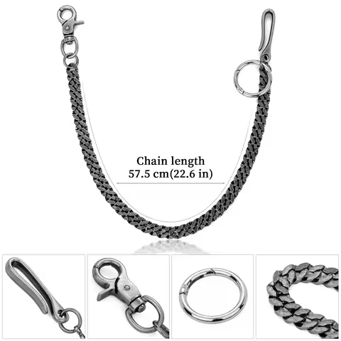 Metal Keychain Wallet Belt Chain for men women Waist Key Chain Wallet Jeans Hip-hop Pants Belt Chain