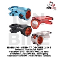 BARANG TERLARIS STEM HONSUN 17 DERAJAT 2 IN 1 OVERSIZE 7 CM SEPEDA MTB