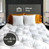 Home Best ที่นอนท็อปเปอร์ รุ่น Somi หนา6นิ้ว ใยขนห่านเทียม4ชั้นหนานุ่ม ผ้าคัตตอล100%นุ่มไม่ระคายเคือ